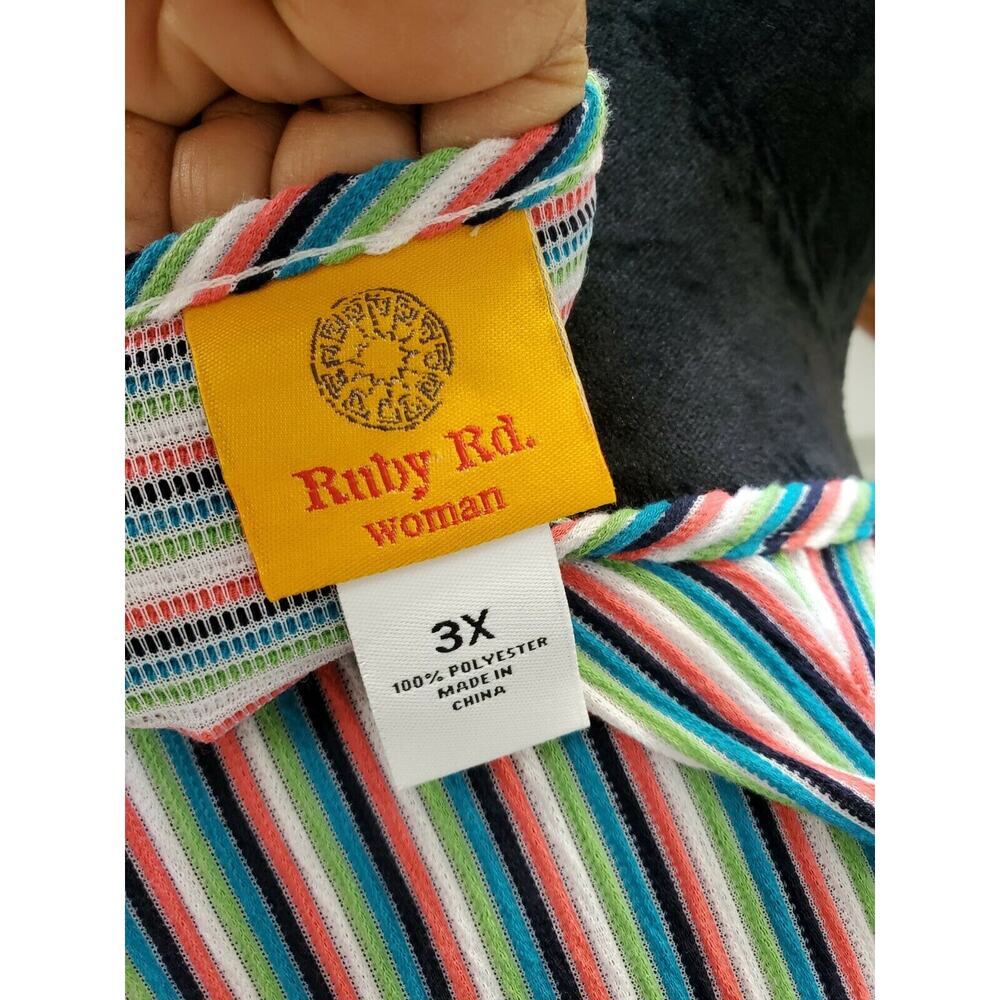 Ruby Rd Women's Multicolor Striped Polyester Roun… - image 8